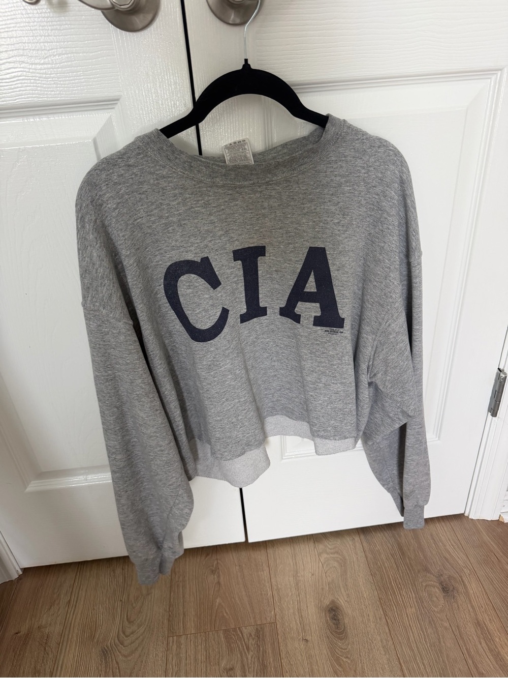 Fruit of the Loom Gray Sweatshirt with Navy Lettering